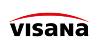 a black and red logo of visana a swiss insurance.